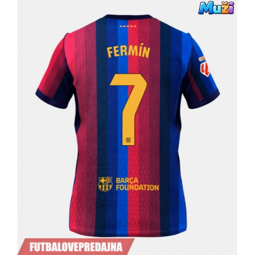 Lacne Muži Futbalové dres Barcelona Fermin Lopez #7 2026-27 Krátky Rukáv - Domáci